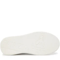 Sneakers Platform PATRIZIA PEPE Girl in Pelle Bianca con Logo Gioiello Platino