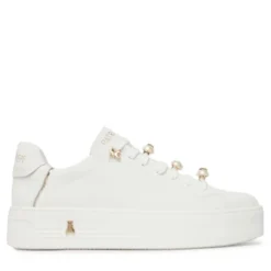 Sneakers Platform PATRIZIA PEPE Girl in Pelle Bianca con Perle