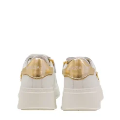 Sneakers Platform PATRIZIA PEPE Girl linea Flycrystal in Pelle Bianca con Strass