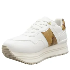 Sneakers Running 1A Classe Alviero Martini Bianche con Inserto stampa Geo Beige 2438