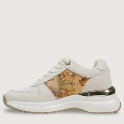 Sneakers Running 1A Classe Alviero Martini in Econappa e Mesh Bianco Sporco e Geo Classic 2434