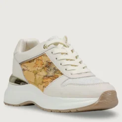 Sneakers Running 1A Classe Alviero Martini in Econappa e Mesh Bianco Sporco e Geo Classic 2434