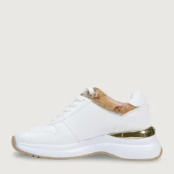 Sneakers Running 1A Classe Alviero Martini in Econappa Bianca con Inserto Geo Classic 2433