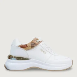 Sneakers Running 1A Classe Alviero Martini in Econappa Bianca con Inserto Geo Classic 2433