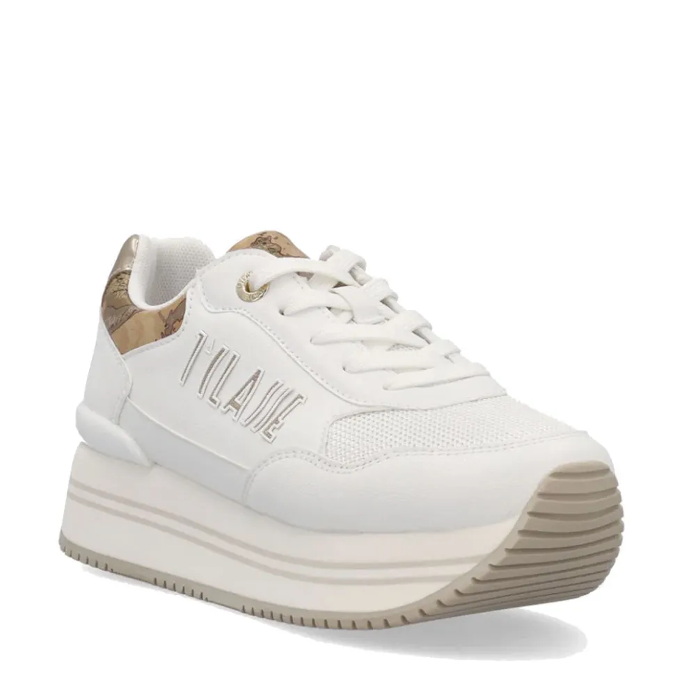 Sneakers Running 1A Classe Alviero Martini Bianche con Inserto stampa Geo Beige 2440