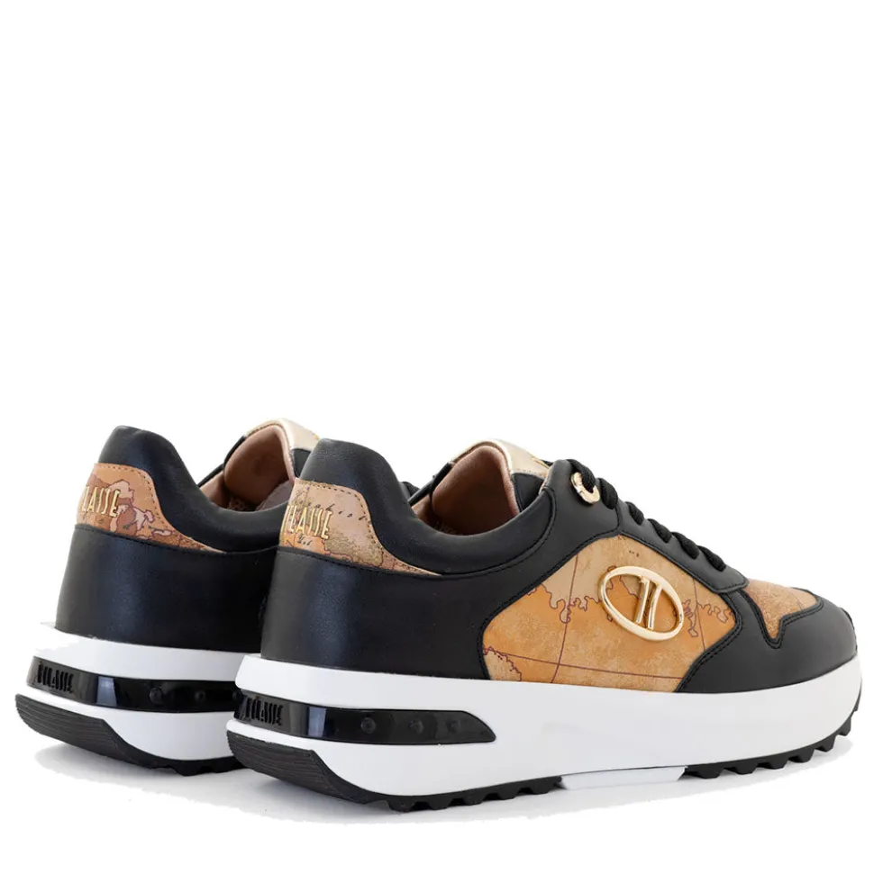Sneakers Running 1A Classe Alviero Martini linea Geo Road Tibet in Eco Nappa Nera 1205