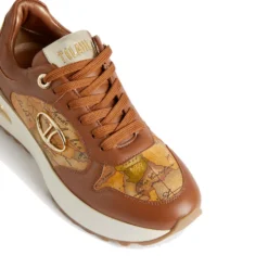 Sneakers Running 1A Classe Alviero Martini linea Geo Road Tibet in Eco Nappa Marrone 1205