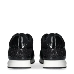 Sneakers Running LIU JO Maxi Wonder Low 02 in Glitter Mesh e Suede Nero