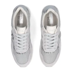 Sneakers Running LIU JO Maxi Wonder Low 02 in Glitter Mesh e Suede Loft Silver