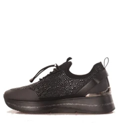 Sneakers Running Slip On PATRIZIA PEPE linea Fly in Tessuto Nero con Strass