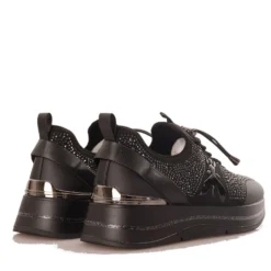 Sneakers Running Slip On PATRIZIA PEPE linea Fly in Tessuto Nero con Strass