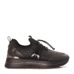 Sneakers Running Slip On PATRIZIA PEPE linea Fly in Tessuto Nero con Strass