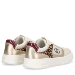 Sneakers Slip On Donna LIU JO Me 05 in Pelle e Tessuto Bianco con Inserti Metallizzati e Animalier