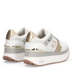 Sneakers Super Platform Donna LIU JO Maxi Wonder Plus 02 Bis in Pelle Traforata Bianca