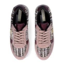 Sneakers Super Platform Donna LIU JO Maxi Wonder Plus 01 in Pelle Suede e Tessuto Rose e Cremisi