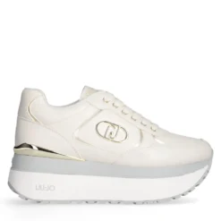 Sneakers Super Platform Donna LIU JO Maxi Wonder Plus 01 in Pelle color Latte