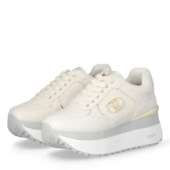 Sneakers Super Platform Donna LIU JO Maxi Wonder Plus 01 in Pelle color Latte