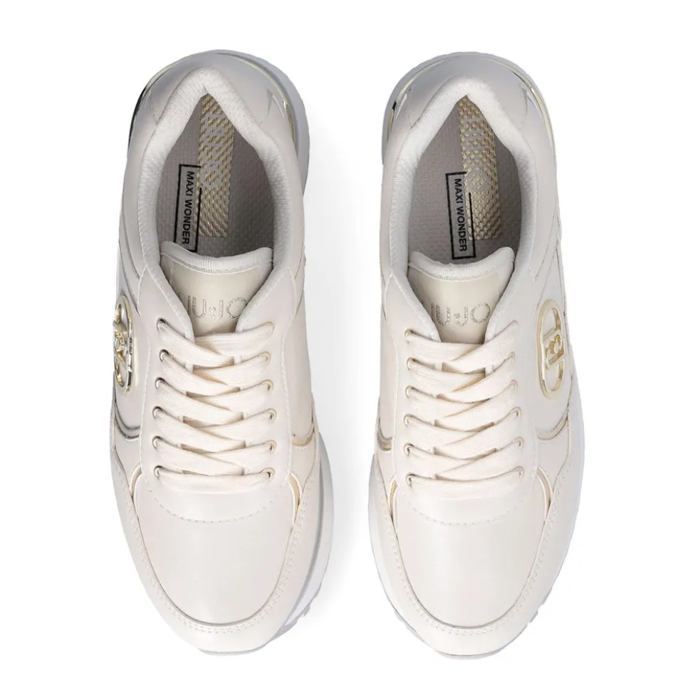 Sneakers Super Platform Donna LIU JO Maxi Wonder Plus 01 in Pelle color Latte