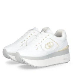 Sneakers Super Platform Donna LIU JO Maxi Wonder Plus 01 in Pelle Bianca