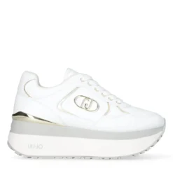 Sneakers Super Platform Donna LIU JO Maxi Wonder Plus 01 in Pelle Bianca