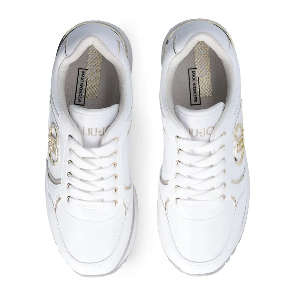 Sneakers Super Platform Donna LIU JO Maxi Wonder Plus 01 in Pelle Bianca