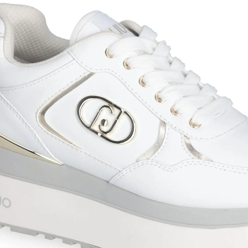 Sneakers Super Platform Donna LIU JO Maxi Wonder Plus 01 in Pelle Bianca