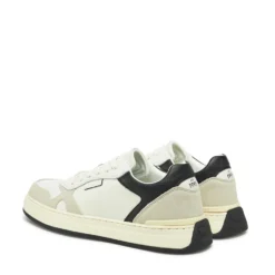Sneakers Uomo LIU JO Boy 02 in Pelle Bottalata Bianca con Dettaglio Nero