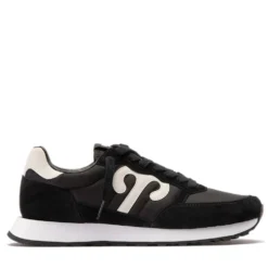Sneakers Uomo WUSHU RUYI Club 45 in Suede e Nylon Black e White