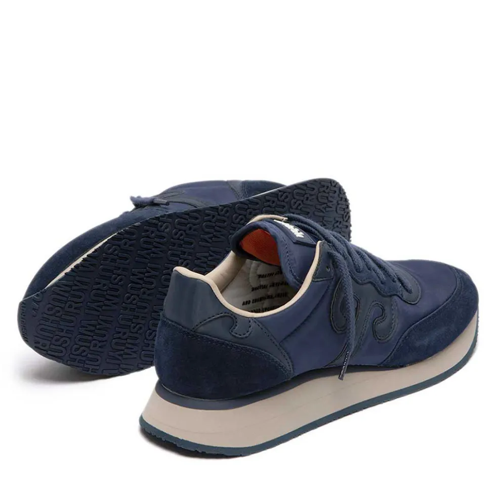 Sneakers Uomo WUSHU RUYI Master 663 in Nylon e Suede Deep Blue Pacific Ocean e Gray Whale