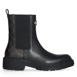 Stivaletti Beatles Donna LIU JO London 02 in Pelle Nera con Inserti Monogram