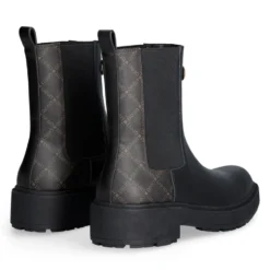 Stivaletti Beatles Donna LIU JO London 02 in Pelle Nera con Inserti Monogram