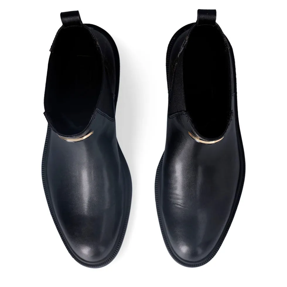 Stivaletti Beatles Donna LIU JO London 02 in Pelle Nera con Inserti Monogram