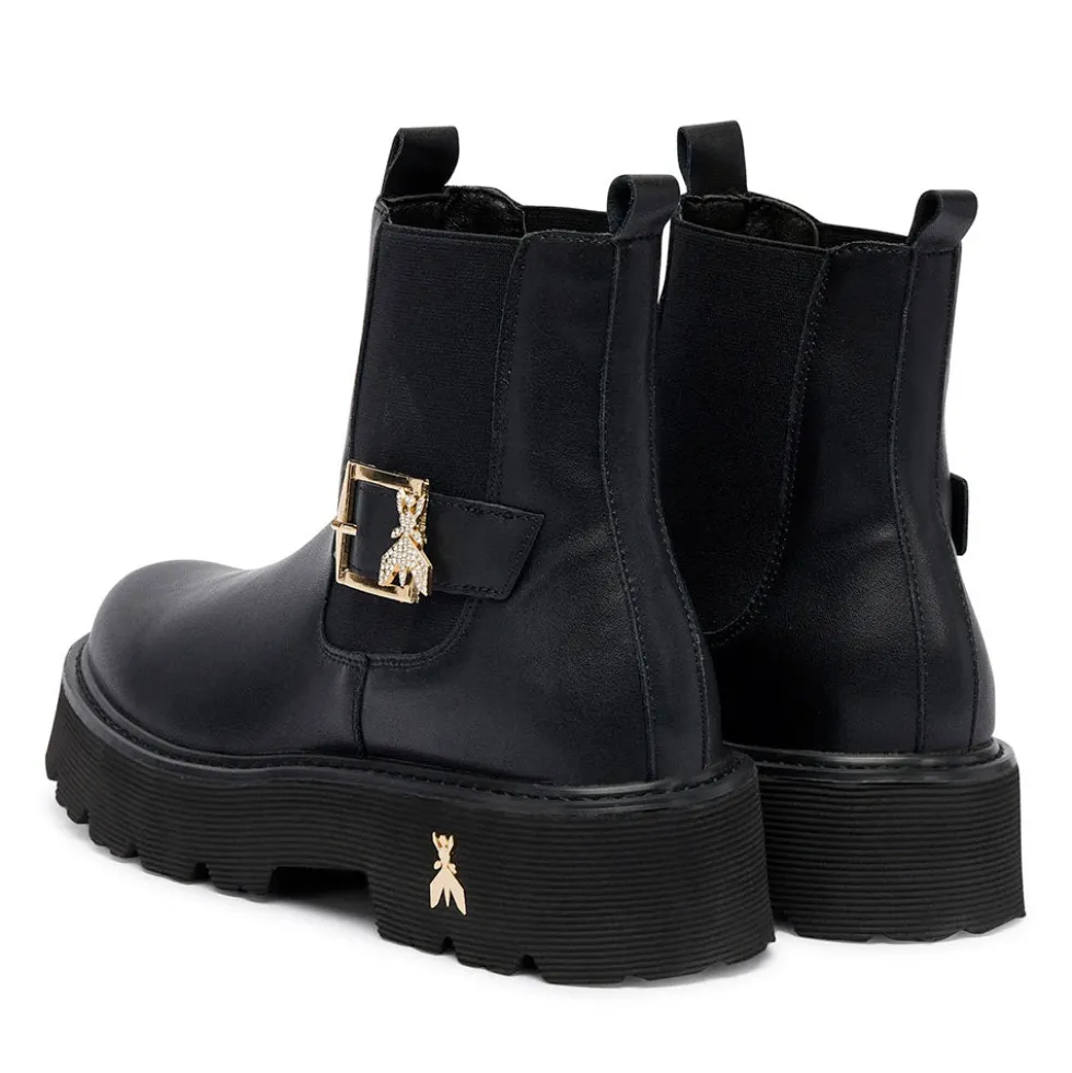 Stivaletti Beatles PATRIZIA PEPE Girl linea Fly Strass in Pelle Nera