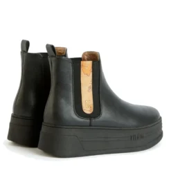 Stivaletti Donna con Zeppa 1A Classe Alviero Martini linea Geo Elevate in Eco Nappa Nera 1211