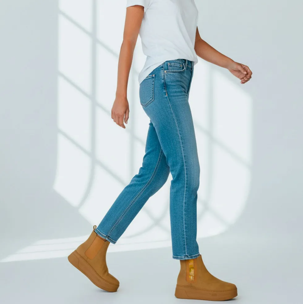 Stivaletti Donna con Zeppa 1A Classe Alviero Martini linea Geo Elevate in Nabuk Beige 1211