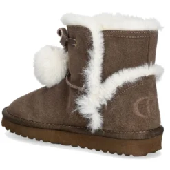 Stivaletti Donna Imbottiti LIU JO Jil 05 in Suede Marrone con Pon Pon