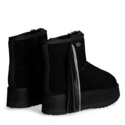 Stivaletti Donna Platform Imbottiti LIU JO Jane 09 in Suede Nero con Frange