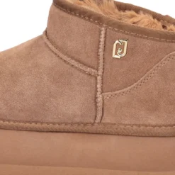 Stivaletti Donna Platform LIU JO Jane 01 Imbottiti in Suede color Cognac