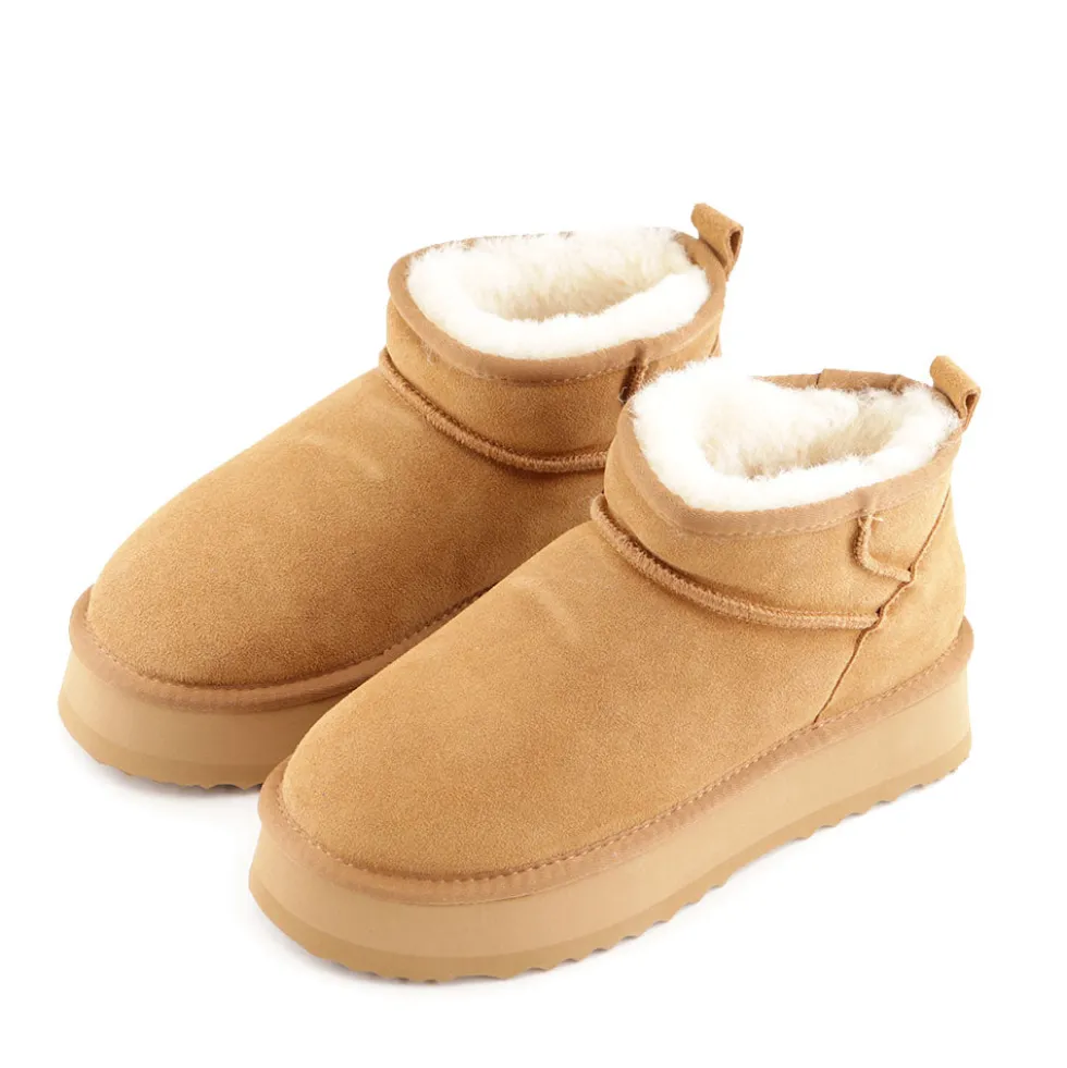 Stivaletti Imbottiti Platform S by MASSIMO SANTINI linea Springer 03 in Velour color Cammello
