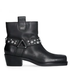 Stivaletti Texani Donna LIU JO Roxy 01 in Pelle Nera con Borchie