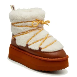 Stivali Donna da Neve LIU JO Jane 07 in Pelle e Eco Fur Marrone