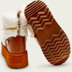 Stivali Donna da Neve LIU JO Jane 07 in Pelle e Eco Fur Marrone