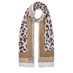 Stola Donna 90 x 180 cm LIU JO in Modal stampa Animalier Naturale