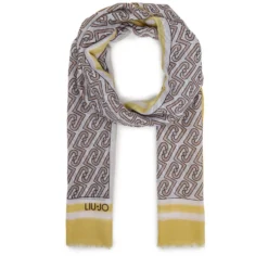 Stola Donna 70 x 180 cm LIU JO in Tessuto Giallo stampa LJ All Over