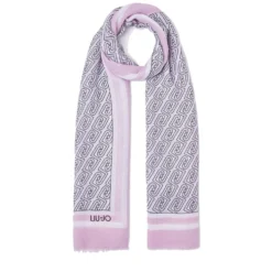 Stola Donna 70 x 180 cm LIU JO in Tessuto Rosa stampa LJ All Over