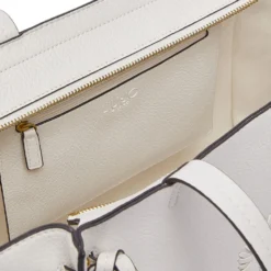 Tote Bag Large Donna LIU JO effetto Bottalato color Crema con Logo Ricamato