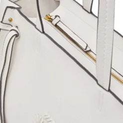 Tote Bag Large Donna LIU JO effetto Bottalato color Crema con Logo Ricamato