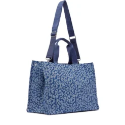 Tote Bag Large LIU JO in Denim stampa Animalier