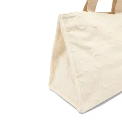 Tote Bag Large LIU JO in Maglia Bianco Panna con Logo Jacquard