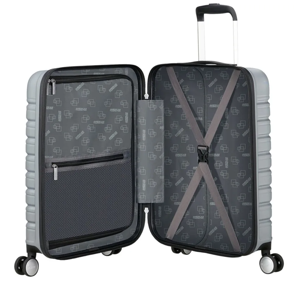 Trolley Cabina Rigido Easy Access 4 Ruote AMERICAN TOURISTER linea Flashline colore Sky Silver